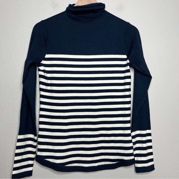 Duluth Women Turtleneck Sweatshirt XS S'no Sweat Sweater‎ Cool Max Blue White - Picture 1 of 9